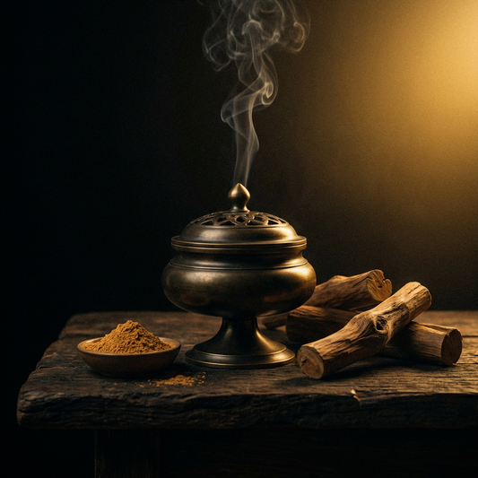 Incense sticks and incense powder side by side — Shyang Studio ritual comparison guide