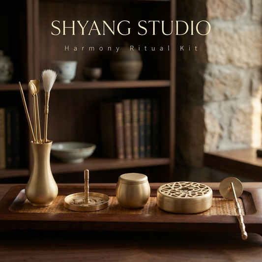 Harmony Ritual Kit by Shyang Studio – Complete Incense Burning Set with Burner, Seal Stamps and Ash Tamper