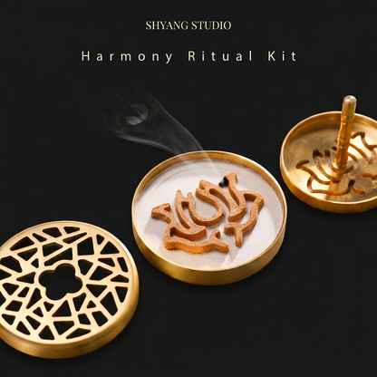 Harmony Ritual Kit by Shyang Studio – Complete Incense Burning Set with Burner, Seal Stamps and Ash Tamper